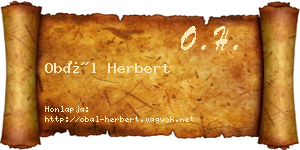 Obál Herbert névjegykártya